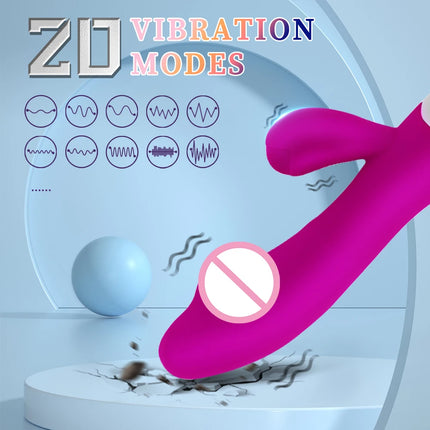 Rechargeable Dildo Rabbit Vibrator Dual Vibration G Spot Vagina Massager AV Stick Clitoris Sex Toys for Women Female Masturbator