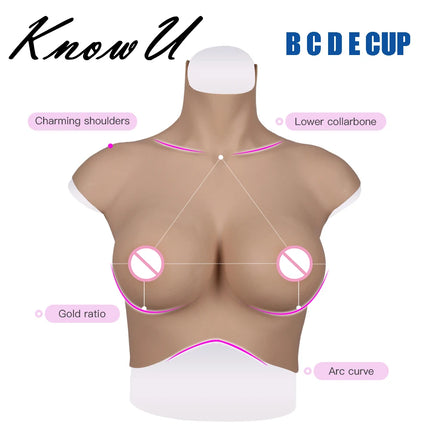 KnowU-Silicone Breast Shape A/B/C/D/E/G Cup Huge Fake Breast Cross Dressing Beginner Transgender Queen Breast Shaking