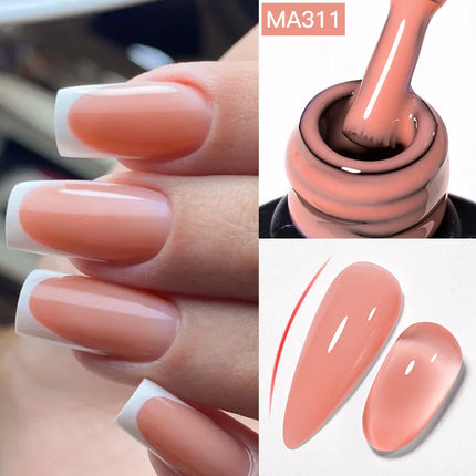 7ml Nude Rubber Base Gel Nail Polish 2 In 1 Semi Permanent Colorful Nail Art UV LED Gel For Nails Manicure Soak Off Varnishes