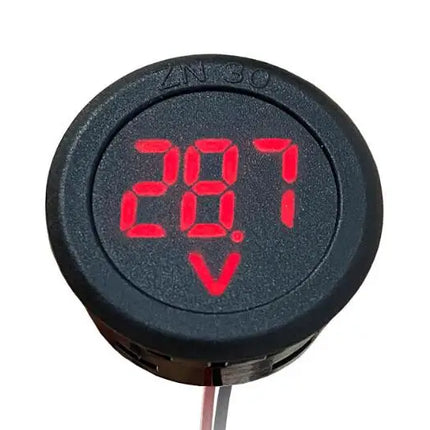 Car Voltmeter DC 4-100V LED Digital Display Round Two Wire Panel Voltage Meter