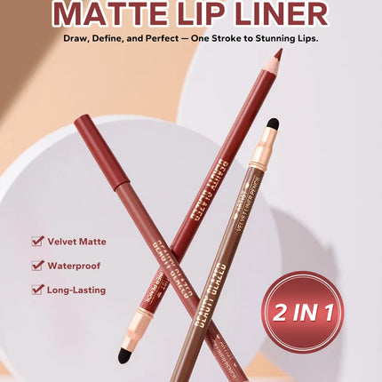 6pcs Matte Dual-Ended Lip Liner Pencils Set Long-Lasting Non-Drying Perfect for Lining Filling Lips Versatile for All Skin Typ
