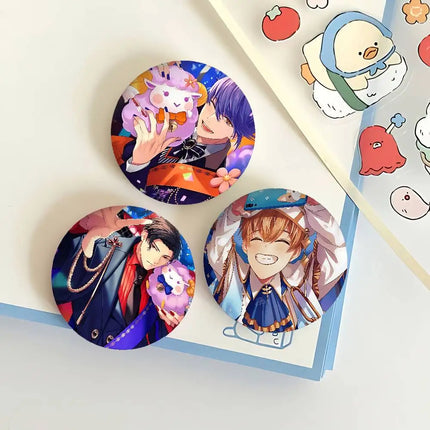 Game Peripheral Obey Me Badges Badges Cartoon Round Brooches On Backpack Jacket Acrylic Button Pins Collection Gifts