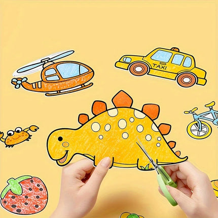 Children's Drawing Kit, 3m Long Doodle Paper Rolls, Doodle Scrolls, DIY Painting, Stimulates Imagination, Birthday Gift, Halloween, Thanksgiving and Christmas Gift, Ideal New Year's Gift, Suitable for Creative Doodling and Pa