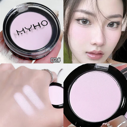 White Matte Highlighter Pink Purple Blush Palette Powder Eyeshadow Waterproof Lasting Face Contour Brightening Makeup Cosmetics