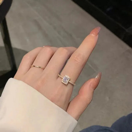 Romantic Lovely White Bowknot Rings Female Girls Exquisite Jewelry Ring with Shiny Bow Tie Zircon for Party Dating Lovers Gifts