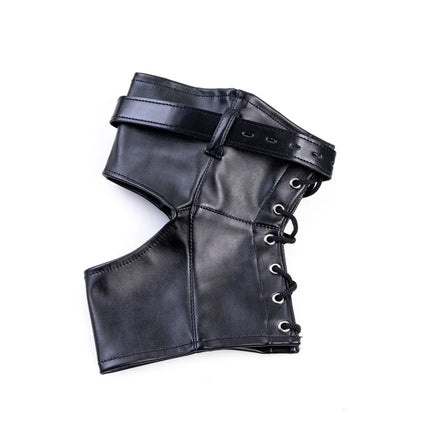 Unisex Leather Bondage Bracelets Set with Adjustable BDSM Handcuffs Dual Feet Cuffs for Couple Role Play Shame Sex Toys