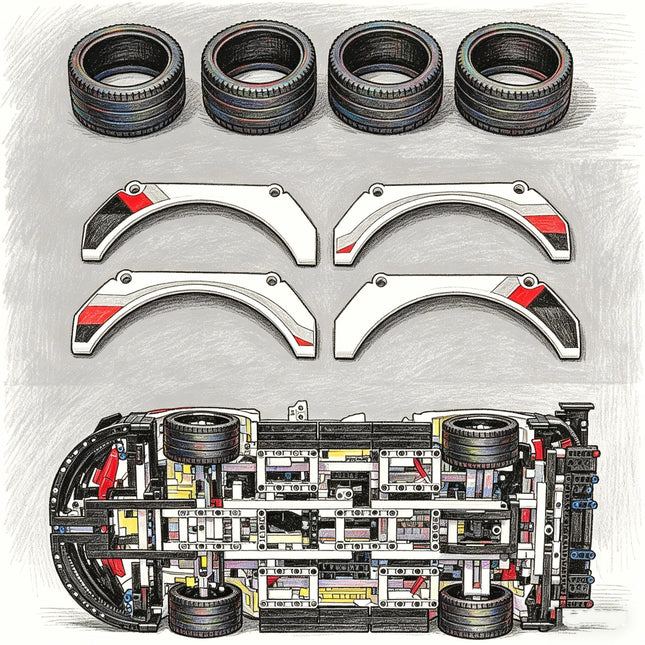 NEW Technical 1:8 Scale 1580PCS+ 42096 Performance Racing Car Kits Mechanical Group Building Blocks Car MOC Model Collection Toy