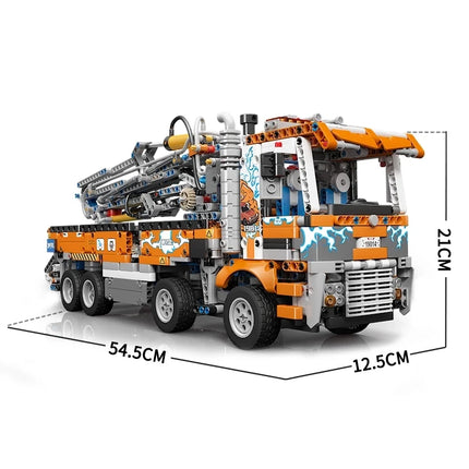 NEW 2098Pcs Heavy-Duty Tow Truck Building Kits Pneumatic Concrete Pump Truck Bricks Engineering Toy for Kids Christmas Gift