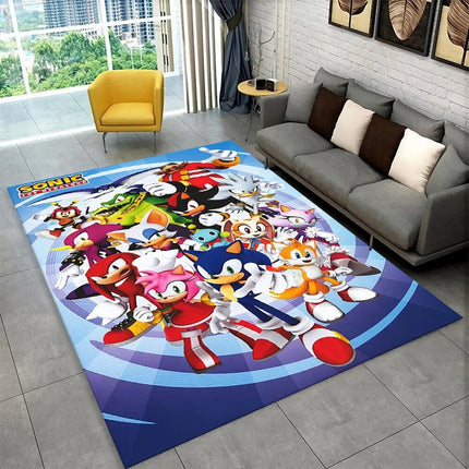 Classic S-Sonic Cartoon Game Carpet Rug for Playroom Bedroom Living Room Sofa Home Decor,kid Area Rug Non-slip Floor Mat Gift
