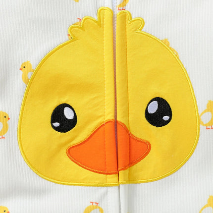 Baby Boys/girls Cute Long Sleeve Zipper Jumpsuit Duck Hat 2 Pieces For Fall/Winter 1-2Y Casual Daily Wear Clothes