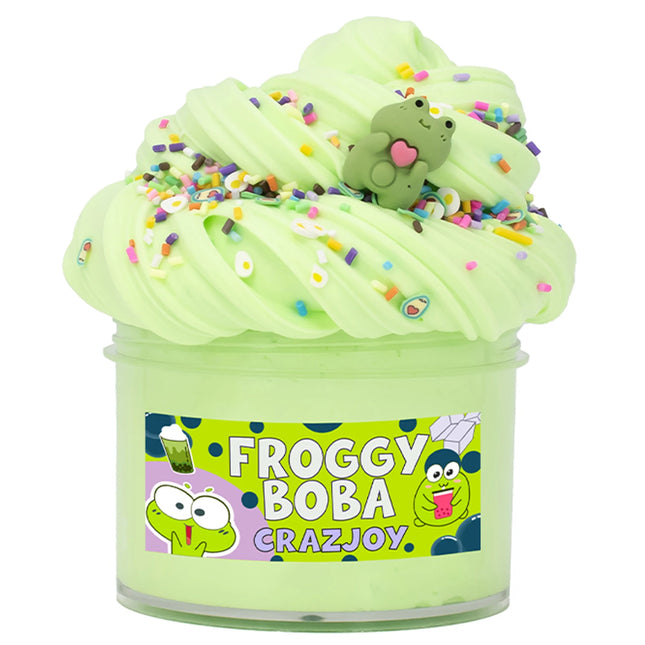 70ml/300ml Frog Fluffy Butter Slime Set Scented Slime for Kids Party Favor and Christmas Gift Putty Complete with Slime Charms