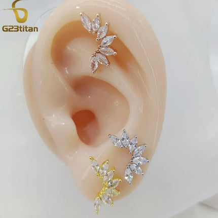 1pc Ear Cartilage Helix Earring 16G G23 Titanium Custom Barbell Screw Back Stud Earring Hypoallergenic Piercing Body Jewelry