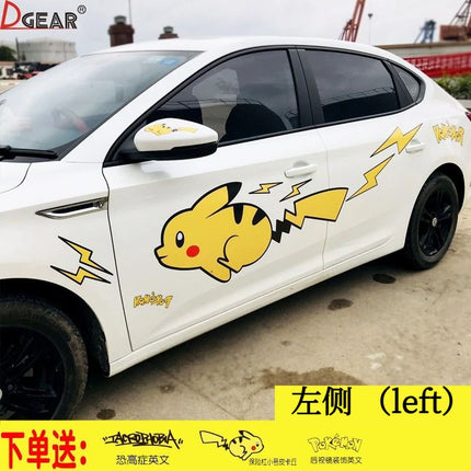 popular anime Pokemon cute Pikachu car sticker Scratch obstruction waterproof Cartoon creative car door decal sticker