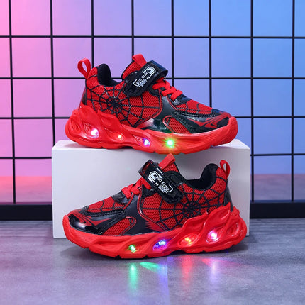 1-9-year-old boys and girls breathable mesh sneakers for spring and autumn, MGO Youngsters LED luminous motion-sensing sneakers-f