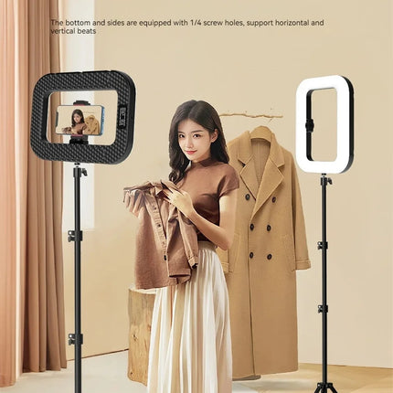 Roreta New Handheld Ring LED Rechargeable Portable Mobile Phone Live Broadcast Photography Desktop Rabbit Cage Selfie fill Light