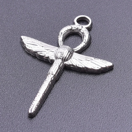 5pcs/Lot High Quality Stainless Steel Cross Pendants For Jewelry Making Supplies Metal Rose Lava Ankh Cross Charms DIY Materials