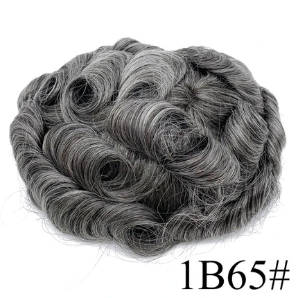 Undetectable Men Toupee All V Loop Super Thin Skin Hair Replacement System for Men Natural Hairline Wig