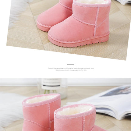 Children Snow Boots for Boys Girls Little Toddler Kids Thermal Boots Ankle Warm Classic Suede Flock Fabric Fashion Autumn Winter