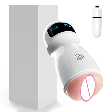 Automatic Male Masturbator Cup Vibration Blowjob Real Vagina Pocket Pussy Vibrating Bullet Penis Oral Adults Sex Toys For Man