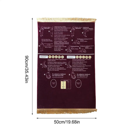Foldable Step By Step Educational Prayer Mat Non-Slip Visual Instructions Guided Prayer Mat Portable Bilingual Guided Prayer Mat