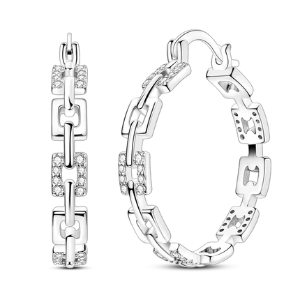 925 Sterling Silver Earrings Women 2025 Jewelry Hoop Ear Studs Sparkling Pave Earring Wedding Gift For Anniversary