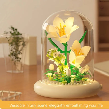 KNEW BUILT Eternal Rose Micro Mini Building Block Flower Toy-Ever-Blooming without Wither,Ideal Valentine's Day Gift for Girls