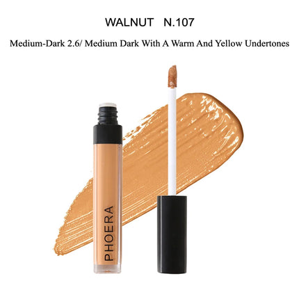 PHOERA 10Colors Liquid Concealer Foundation Cream Smooth Face Moisturizing Silky Long Lasting Scars Acne Cover Cosmetic Makeup