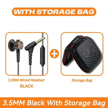 D08 Metal HiFi 3.5mm/Type-C In Ear Headphones Flat Head Earphone With Mic Wired Clear Sound Bass Headsets For Sports Music Gamer