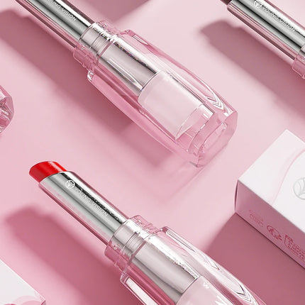 6 Colors Crystal Glossy Lipstick - Moisturizing Tinted Lip Balm,  Shimmer, Transparent Tube, Long-Lasting Hydration,