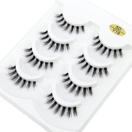 HBZGTLAD 4pairs mink lashes natural long invisible thin band fake lashes transparent terrier soft eyelashes extension Beauty