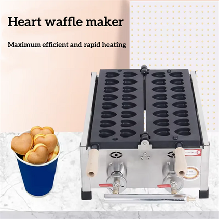 Commercial Heart Shaped Mini Waffle Makers Non-stick Heart Shaped Waffle Baking Machine