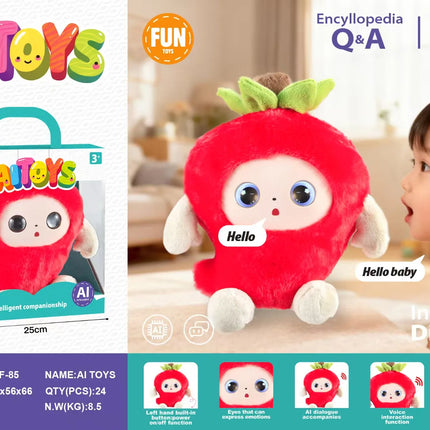 AITOYS Cute AI Interactive Rabbit Plush Doll Multilingual Voice Chat Electronic Pet Toy For Kids Aged 3+ Home Companion Play