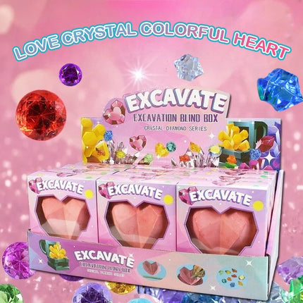[H]Archaeological Excavation  Kit Love Heart Handmade Excavation Treasure  Toy Kids Science Kit Mining Kit