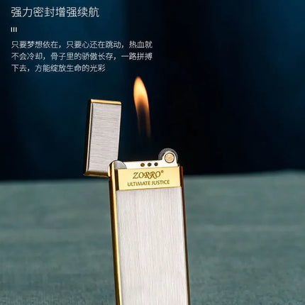 Zorro 636 Metal Ultra Thin Butane Gas Inflatable Grinding Wheel Lighter Holiday Gift Smoking Accessories Men's Small Tools Gift