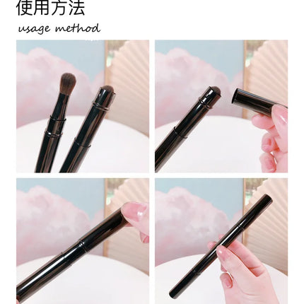 Makeup Brushes Portable Double-Headed Eyeshadow Nose Highlight Concealer Detail Blending Eyebrow Lip Makeup Brush Cosmetic Tools