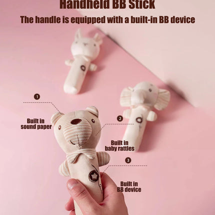 1PCS 0-6 months Baby Hand Shaker Newborn Comfort Toy Baby 0-1 Year Old Toy Baby Stick and Round Rattle