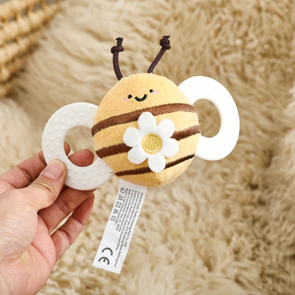 Plush Bee Rattle Cartoon Bee Doll 0-12 Months Baby Toys Soft Multifunctional,Cute Animal Soft Comfort Toys,Baby Teething Toys