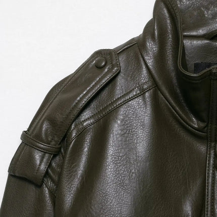 Chic Fashion Faux Leather Jackets for Women Loose Zipper Long Sleeve Female Short Coats 2026 Autumn Lady Casual New Outerwear ﻿