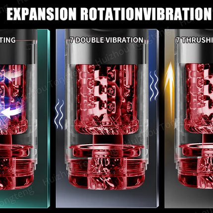 Telescopic Rotation Masturbator Cup Vagina Masturbation Blowjob Adults Sex Toys for Men Male Piston Automatic Mastubator