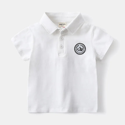 2-6Y Kids Short Sleeve Polo Shirt Summer Girls Boys Collar T-Shirt Stylish Button Design Casual Children's Boy's Clothing Tops