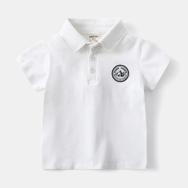 2-6Y Kids Short Sleeve Polo Shirt Summer Girls Boys Collar T-Shirt Stylish Button Design Casual Children's Boy's Clothing Tops