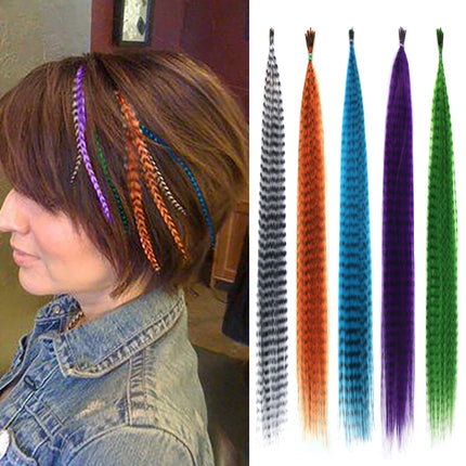 50Roots 16 Inch I-Tip Colorful Feather Hair Extension, Straight Synthetic Fiber,For carnival Music Festival,Christmas party