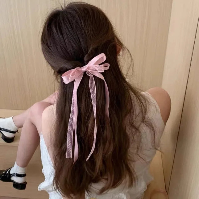 Fashion Bow Ribbon Hair Clips For Women Girls Lace Hairpins Barrettes Set Korean Bow Clips Party Hair Accessories Headwear Gifts