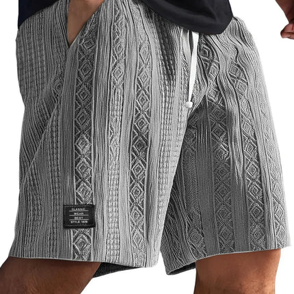 Men's Jacquard Casual Shorts Summer Harajuku Solid Sweatpants Fashion Men Short Pants Retro Men Clothes Roupas Streetwear New