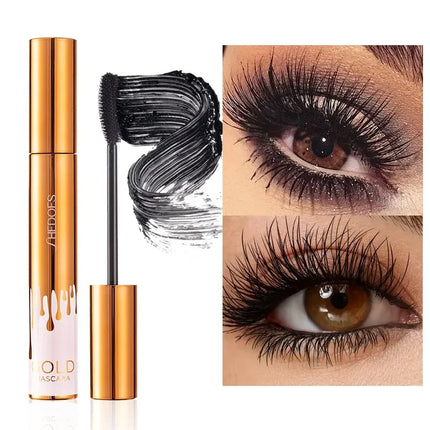 3D Mascara Eyelashes Lengthening Black Lash Eyelash Extension Eye Lashes Brush Beauty Makeup Long-wearing Gold Color Mascara