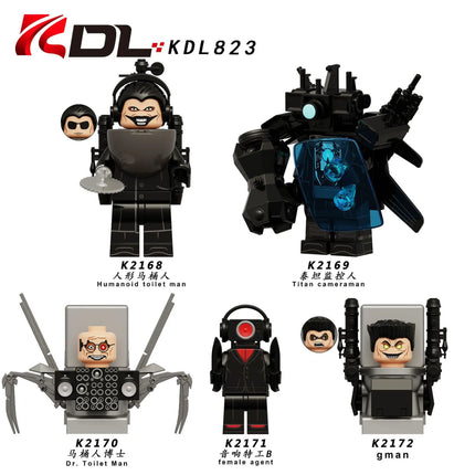 KDL821 KDL822 KDL823 KDL826 Toilet Man TV Man Building Blocks Miniature Ornament Toy Micro Ornament Model Assembly Kit