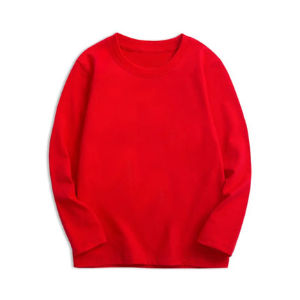 7 Colors Spring Long Sleeve Tees Children's T-shirt Cotton Solid Color Base Coat Leisure Wear Boys Girls Tops Kids Clothes