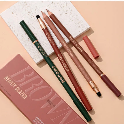 6pcs Matte Dual-Ended Lip Liner Pencils Set Long-Lasting Non-Drying Perfect for Lining Filling Lips Versatile for All Skin Typ