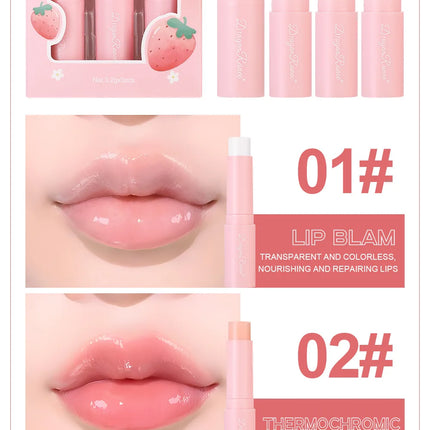 Long Lasting Color Change Lip Balm Moisturizing Hydrating Repair Lip Care Jelly Lipstick Fruity Tint Makeup