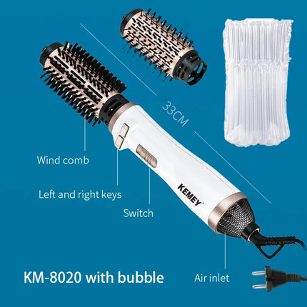 Kemei km-8020 Adjustable Temperature Fast Heating Multifunctional Electric Hair Dryer Curling Comb Straight Hair Comb